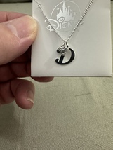 Disney Parks Mickey Mouse Faux Gem Letter D Silver Color Necklace NEW image 2