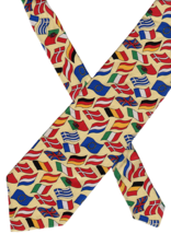 Beaufort Tie Rack Necktie National Flags Made in Italy Silk 59&quot;x4&quot; colorful - $14.84