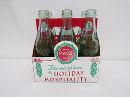 ORIGINAL Vintage 1988 Coca Cola Holiday Hospitality Empty Glass Bottles ... - $24.74