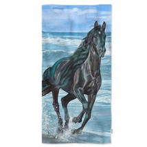 Horse Hand Towels,Beautiful Black Horses Running On The Beach Soft Comfortable S - $20.99