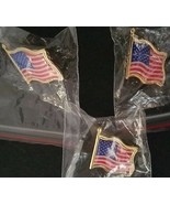 Patriotic American Flag Lapel Pins 3/Pk - £2.36 GBP