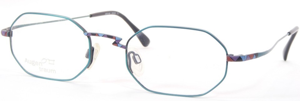 Vintage Augentraum 662 1 TEAL / MULTICOLOR UNIQUE EYEGLASSES GLASSES 50-... - $56.91