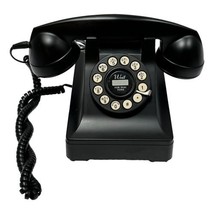 Crosley Telephone Model 302 Black Retro 40s Reproduction  Push Button Working - $54.39