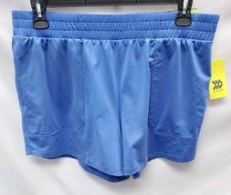 Women's Large Mid-Rise Knit Shorts 5" - All in Motion Cobalt Blue image 2