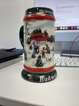 Vintage Budweiser Stein Ceramic Christmas Mug 1991 - The Season&#39;s Best - £13.44 GBP