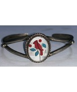 Child Kid Cardinal Bird Adjustable Cuff Bracelet Sterling Silver .925 - $169.40 CAD