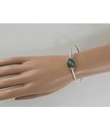 Silver &amp; Bead Open Cuff, Stacking Layering Bangle - €7,64 EUR