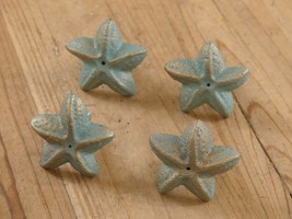 4 CAST IRON STARFISH DRAWER PULLS KNOBS WELDING STEAMPUNK ART  *READ DES... - $14.99