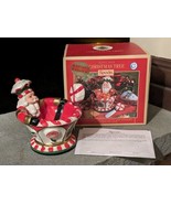 Spode Christmas Tree Peppermint Santa Bowl w/ Spreader Ceramic Server in... - £18.09 GBP