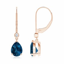 London Blue Topaz Pear-Shaped Drop Earrings in 14K Gold (Grade-AAA , 8x6MM) - £657.97 GBP