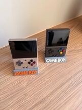 Game Boy Style Display Stand Holder Anbernic RG35XX Gray 3D Printed Dock... - $13.71