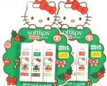 2 Softlips Hello Kitty Limited Edition 3 Ct Apple Cherry Ginger Natural ... - $27.99