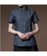Blue Chef Summer Short Sleeve Culinary Catering Coat Shirt Jacket For Women - €19,96 EUR