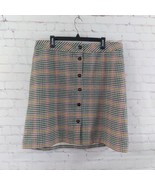 Talbots Plus Skirt Womens 16W Multicolor Plaid Wool Blend Lined Mini  - £23.70 GBP