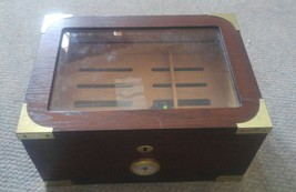 14x10x7 Cigar Humidor Cigar Holder Case Display CLear Top Needs Repair - £23.42 GBP