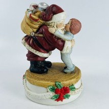 Vtg ENESCO 1983 Santa Hugging Boy We Wish You A Merry Christmas Music Box - $15.63