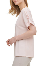 New Calvin Klein Pink Career Jersey Top Blouse Size L Size Xl - £37.86 GBP