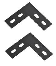 Flat Corner Brace, Black Steel, 1-1/2&#39;&#39; x 6-1/2&#39;&#39; x 1/8&quot; N.H N351-505 (2... - $36.90 MXN
