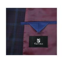 Men's Soft Wool Sport Coat English Plaid Window Pane 556-7 Plum Blue Renoir image 4