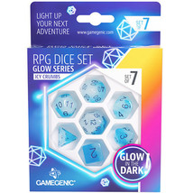 Gamegenic Glow Series RPG Dice Set 7pcs - Icy Crumbs - $35.00