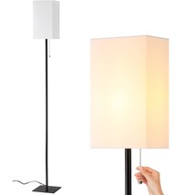 Floor Lamp For Living Room, Modern Standing Lamp Tall Lamp With Linen Shade, Sim - £41.75 GBP