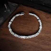 Bracciale Da Uomo In Argento Massiccio Fatti A Mano Eccellente Per Regal... - $54.86