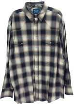 Men Wrangler Shirt Painted Dessert Western Plaid Cotton Twill Size XL Ta... - $26.99