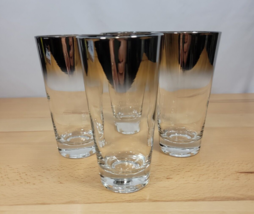 Vintage Silver Fade Dorothy Thorpe Style Glasses Set 4 Barware MCM cockt... - £15.72 GBP