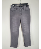 Eileen Fisher Straight Ankle Jeans Gray Stretch Organic Cotton Denim PS - $29.90 CAD
