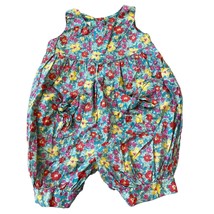 Laura Ashley Bubble Suit Jumper 6-12 Months Blue Floral Romper - $72.00