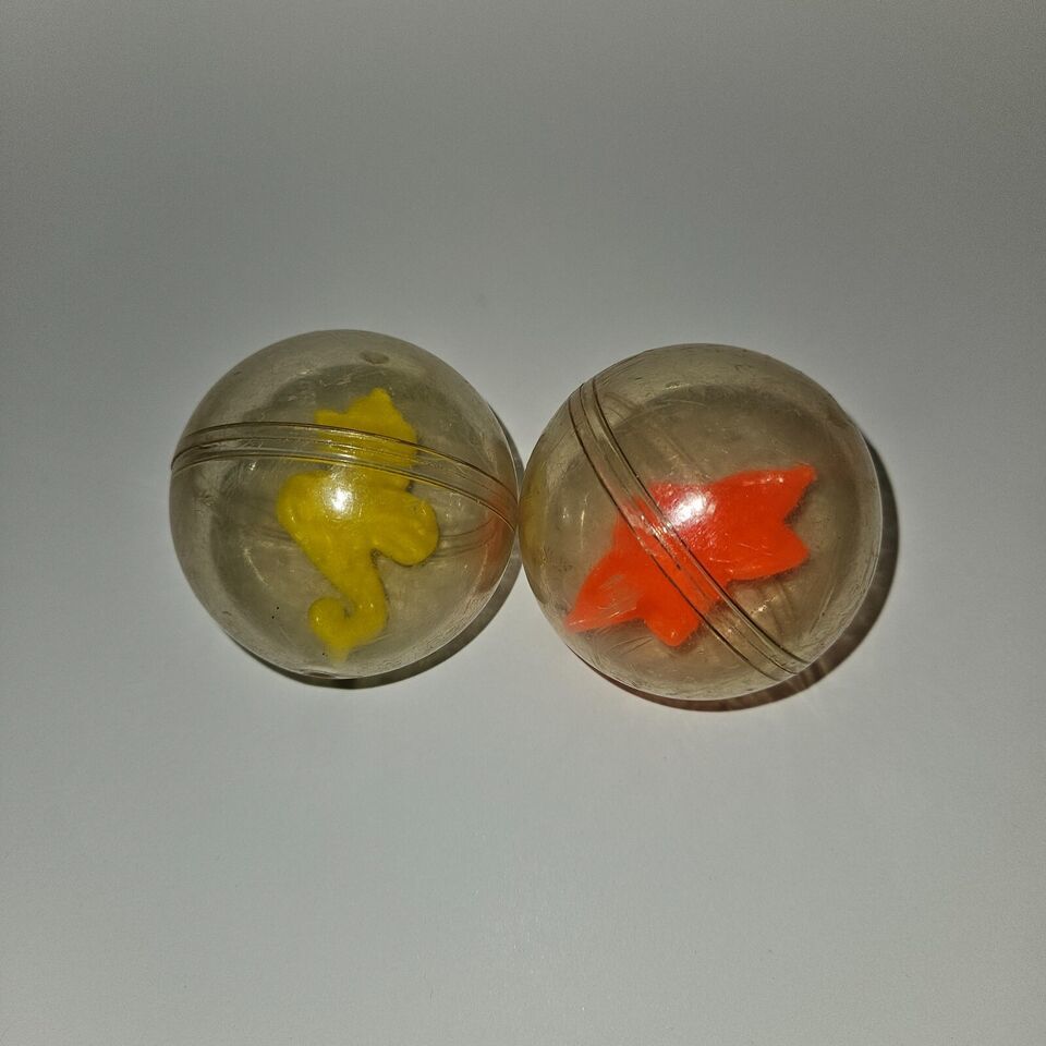 2 VTG Playskool Ball Lot Sensory Clear Ocean Sea Orange Starfish Yellow Seahorse - $24.70