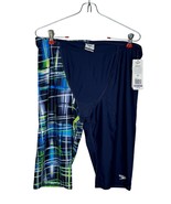 Speedo Men&#39;s Swimswear Powerflex Eco Laser Sticks Jammer Stretch Navy Sz... - £22.80 GBP