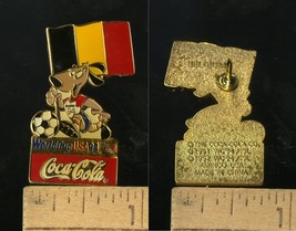 Vintage Fifa Usa World Cup Soccer 1994 Mascot &amp; COCA-COLA Belgium Pin - £3.87 GBP