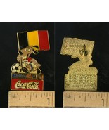 VINTAGE FIFA USA WORLD CUP SOCCER 1994 MASCOT &amp; COCA-COLA BELGIUM PIN - $6.79 CAD