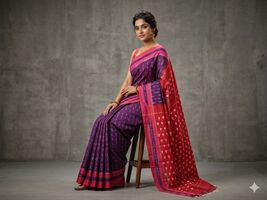 Panchpali handloom sarees Pure Cotton ikat sarees for women wife and mom - $51.79