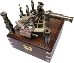 Brass Nautical Sextant J Scott Vintage Antique Astrolabe Ship Navigation... - $69.30