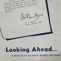 WWII Looking Ahead Naval Reserve Recruitment Brochure Flyer 1945 Nimitz ... - $8.87