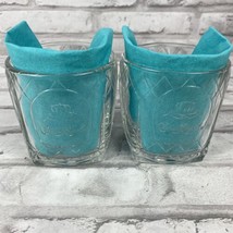 Crown Royal Cathedral w/Logo Lowball Bar Glasses Square Bottom Lot of 2 - £11.52 GBP