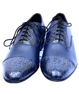 Devoted Bahama Blue Original Crocodile Leather Cap Toe &amp; Throat Men Dres... - $547.06 CAD