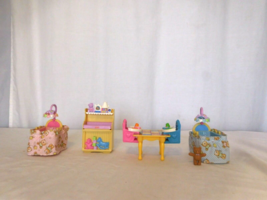 Fisher Price Loving Family Dollhouse Furniture Baby Cribs Table + Chairs... - $17.82