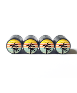 Palm Trees (Style 8) Tire Valve Caps - Black Aluminum - Set of Four - $15.99