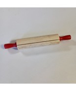 Recipe Card Holder Wooden Rolling Pin Mini 8&quot; With Red Handles Taiwan 2011 - $181.86 MXN