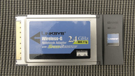 LINKSYS WIRELESS-G WITH SPEEDBOOSTER WPC54GS WIFI PCMCIA CARDBUS 32BIT P... - $13.41