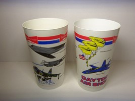 2 DAYTON, OHIO AIR SHOW BUDWEISER BEER PLASTIC CUPS STEALTH FIGHTER BLUE... - $14.80