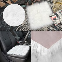 WLLHYF 10 Inches Mini Square Faux Fur Rug， Small Fluffy Area Rug Cushion for Liv - £10.70 GBP