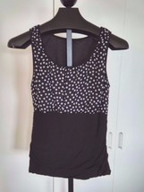 MAURICES LADIES SLEEVELESS BLACK/WHITE PULLOVER LINED TOP-JR. L-BARELY W... - £6.09 GBP