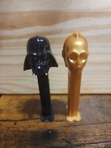 PEZ Star Wars C3PO  &amp; Death Vader Dispenser With Feet Hungary 1997 Vintage Toy - £6.53 GBP