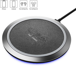 Wireless Charger, Leather Surface 10W/7.5W (No AC Adapter) - £9.10 GBP