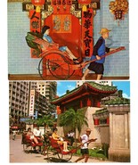 2 Color Postcards Hong Kong City Views Rickshaws Unposted - £3.99 GBP