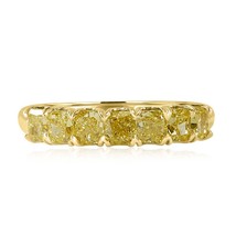 7 Piedra Natural Elegante Amarillo 1.52 Quilate Cojín Diamante Alianza 18k Oro - £2,373.32 GBP